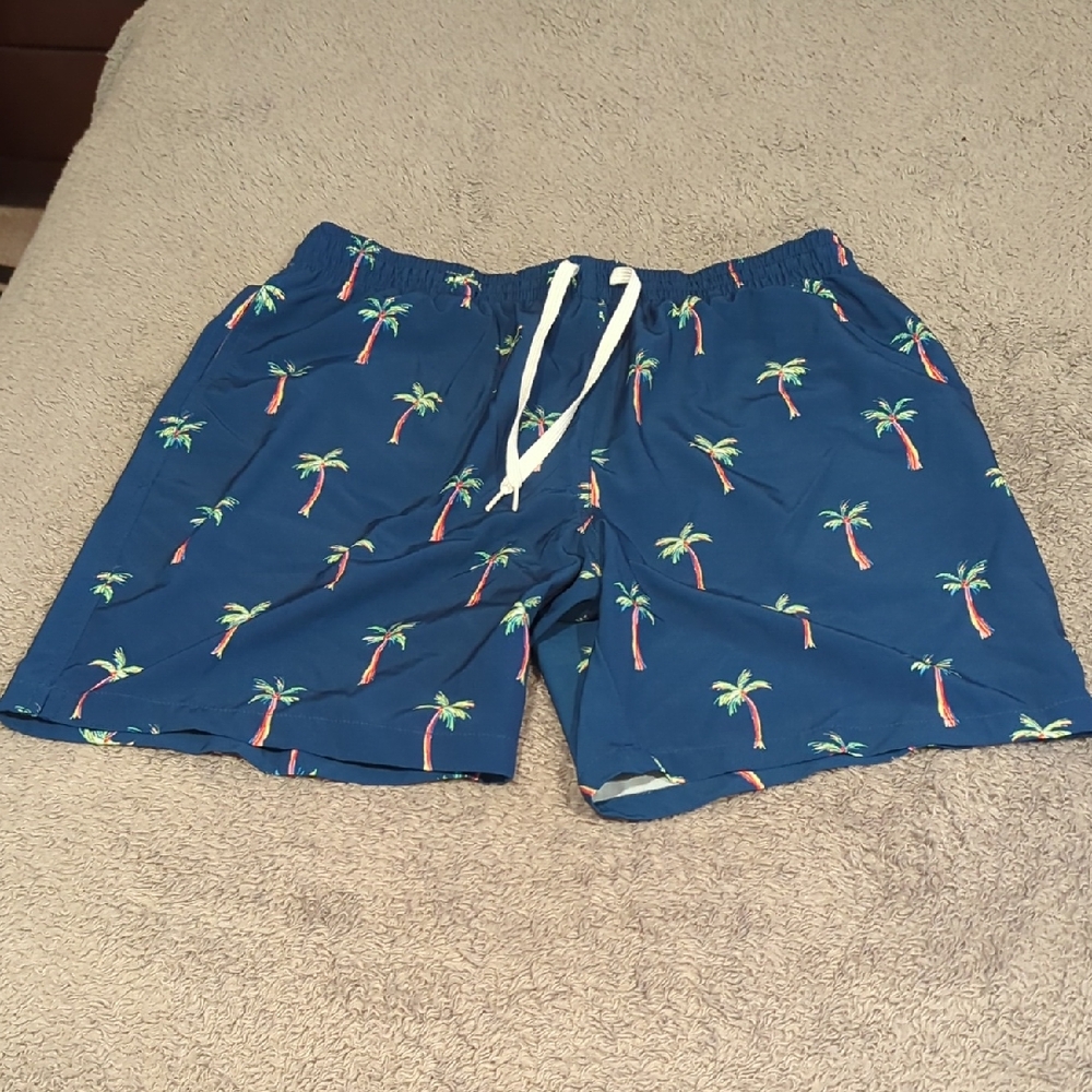 Chubbies Blue Tropical Palm Swim Trunks